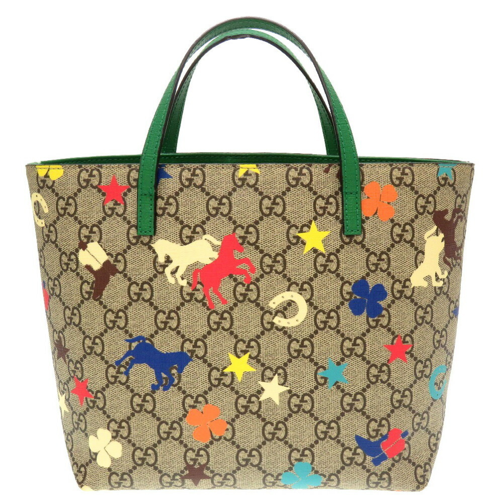 Gucci Horse Handbag Beige Green